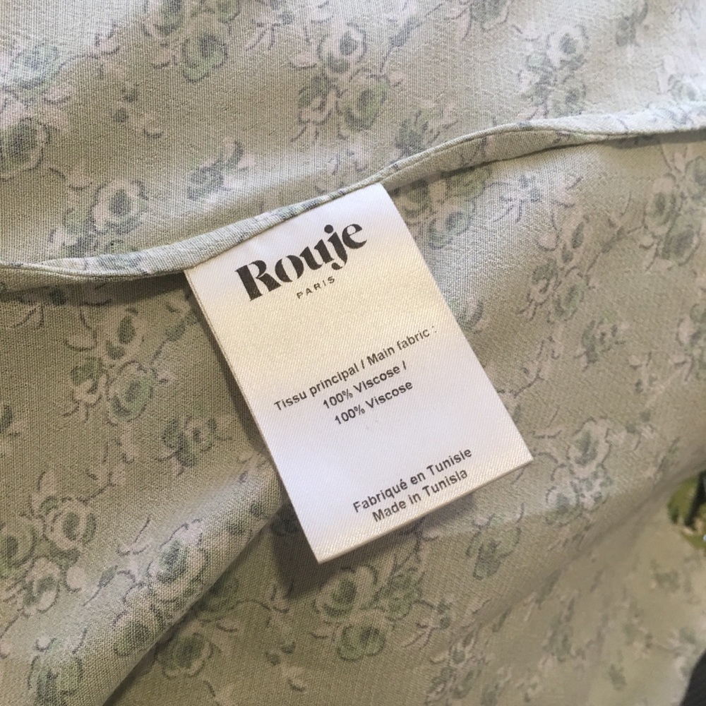 Rouje Green Flower Gabin Dress Size 36 - Picture 2 of 7